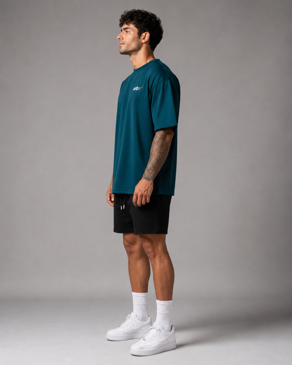 URBX Oversized Tee Teal - Side view