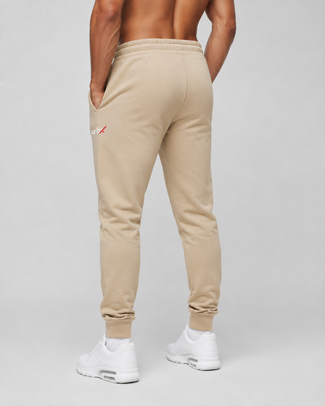 URBX Slim Fit Joggers Sand – Back view
