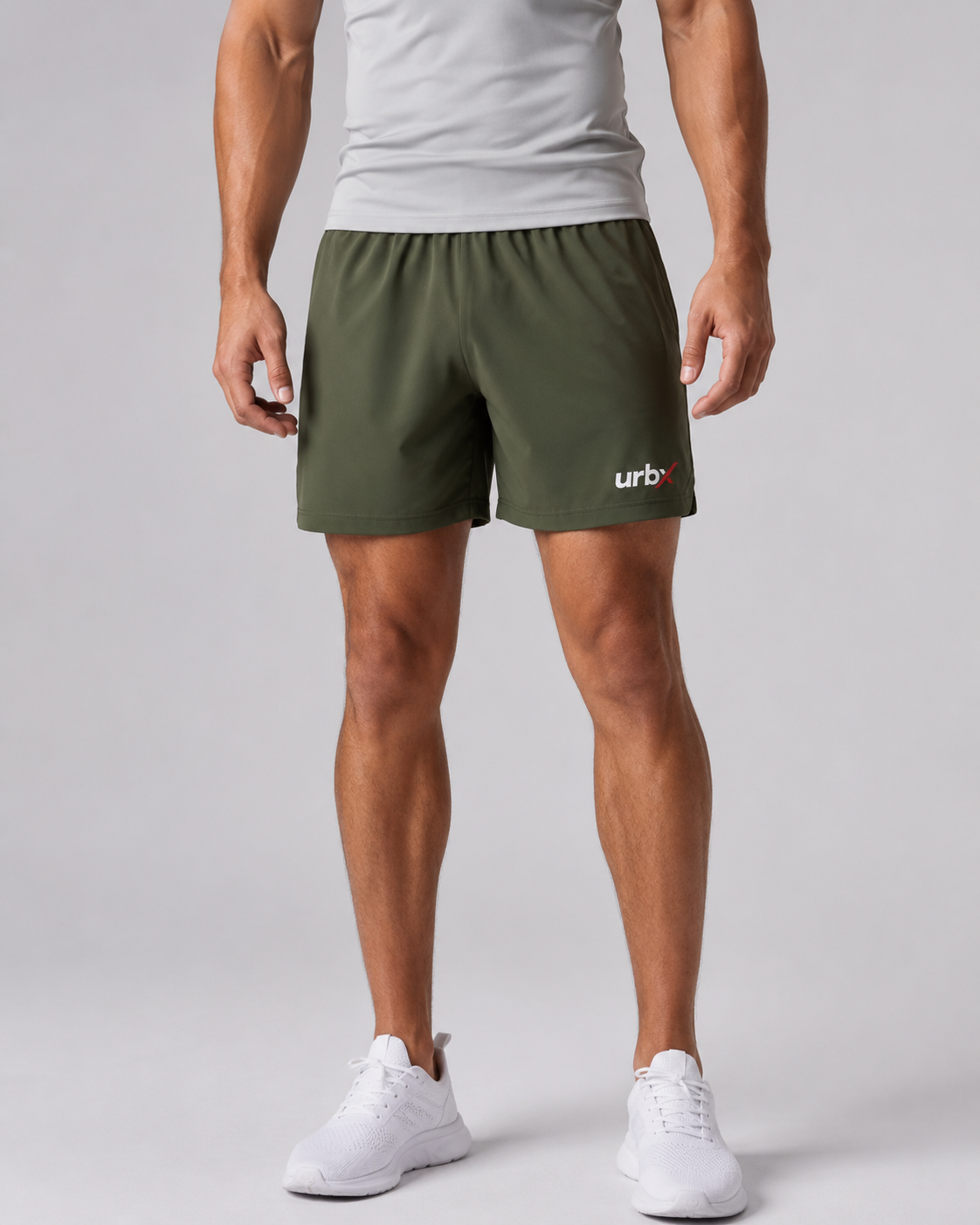 URBX Training Shorts Olive - Front View
