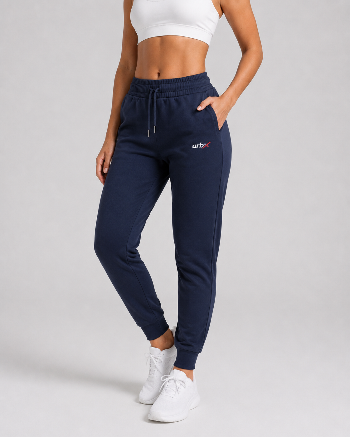 URBX Slim Fit Joggers Navy – Front close view