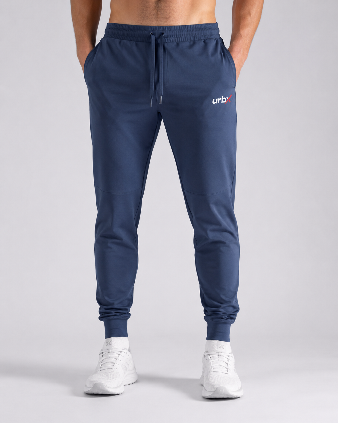 URBX Slim Fit Joggers Navy - Front View