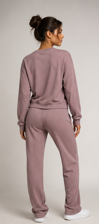 URBX Luxe Lounge Set Dusty Mauve - Back Full Body