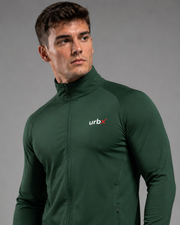 URBX Elite Full-Zip Jacket Forest Green - Close Up Front