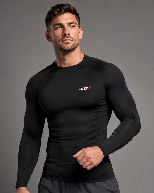 URBX Compression Base Layer Top Black - Front view