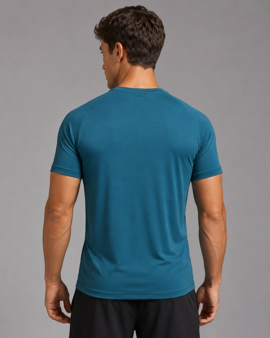 URBX Performance Tee Teal – Back angle view