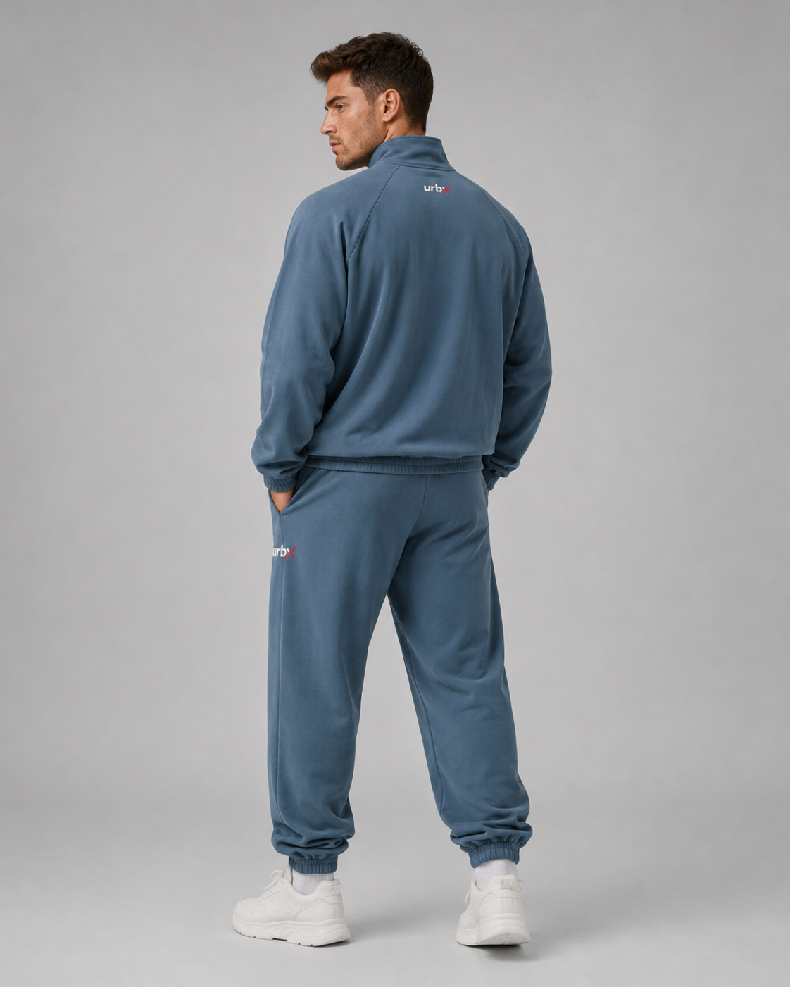 URBX Tracksuit Set Slate Blue - Back angle right