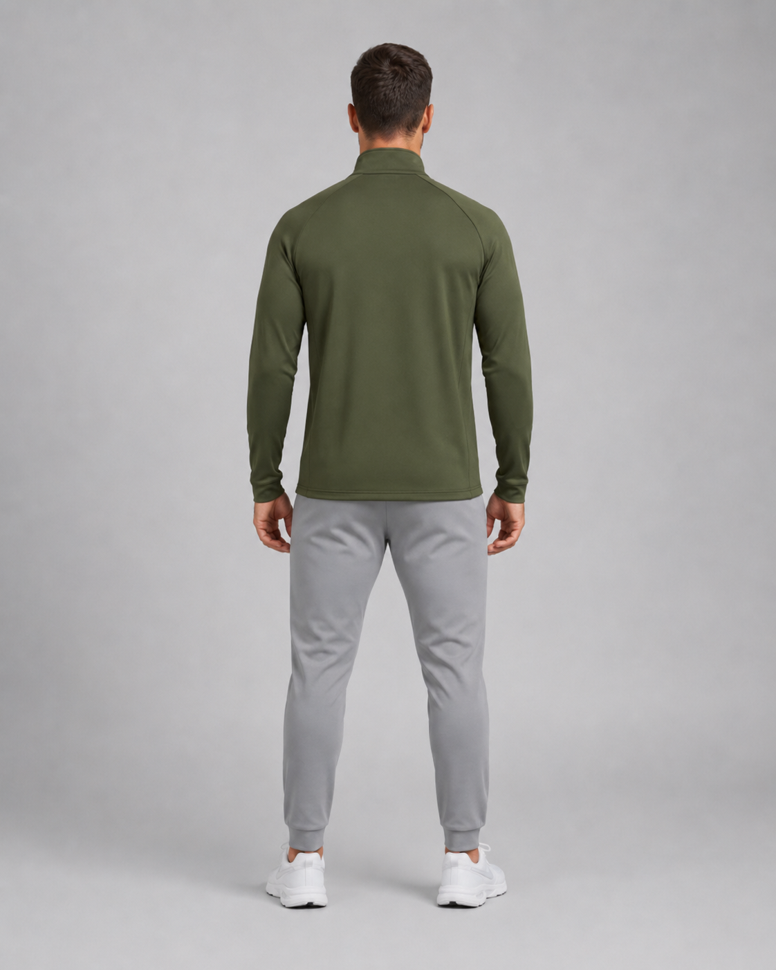 URBX Pro Zip-Up Track Jacket Olive - Back Full Body