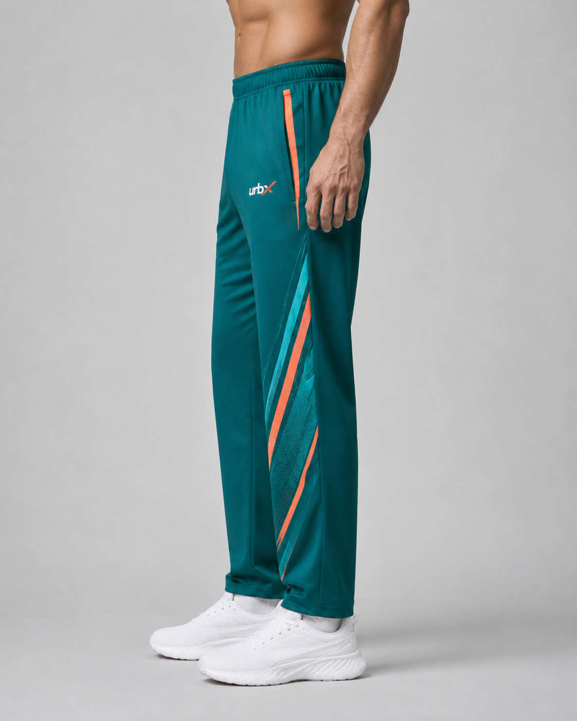URBX Graphic Performance Pants Teal – Side view