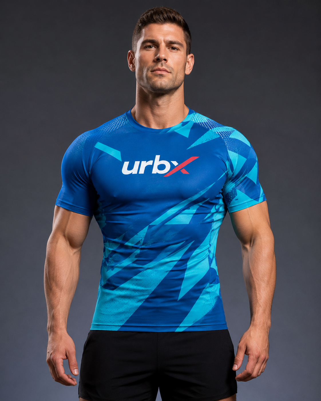 URBX Graphic Compression Base Layer Tee – Royal Blue