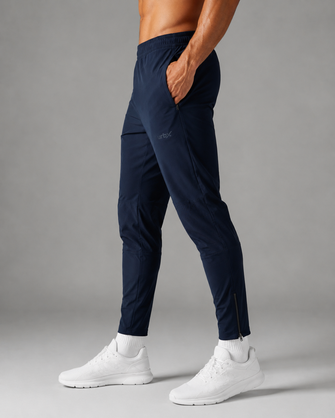 URBX Woven Tapered Training Pants Navy - Side view