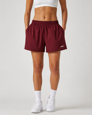 URBX High-Waist Training Shorts Burgundy – Front straight view