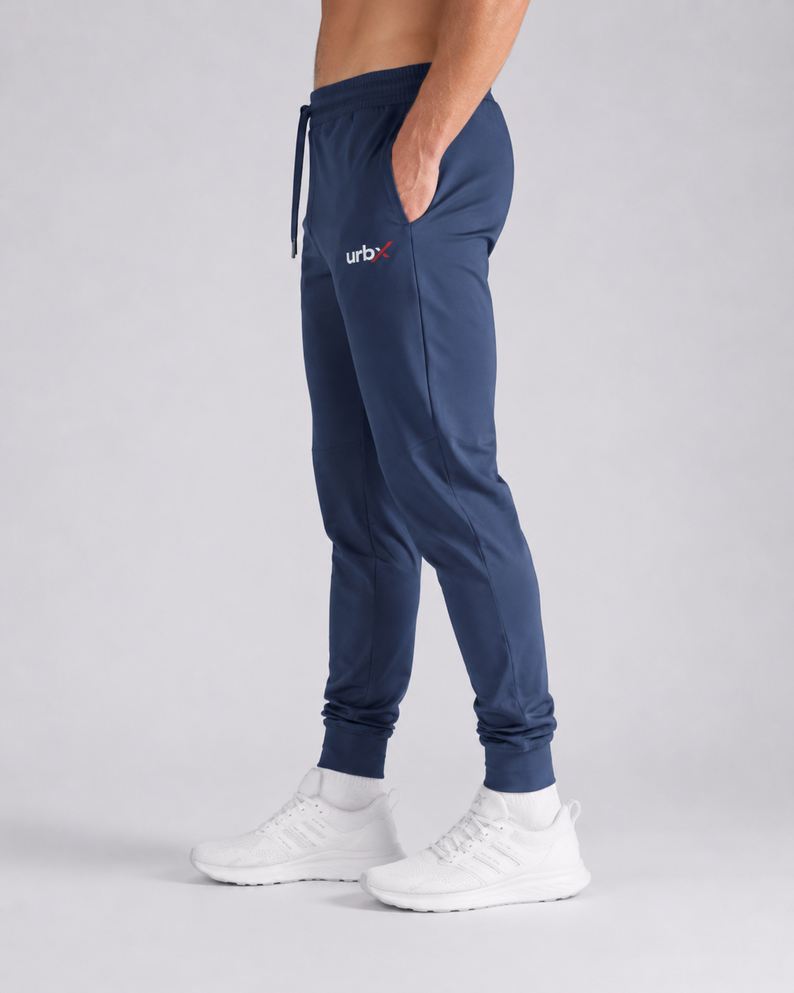 URBX Slim Fit Joggers Navy - Side Profile