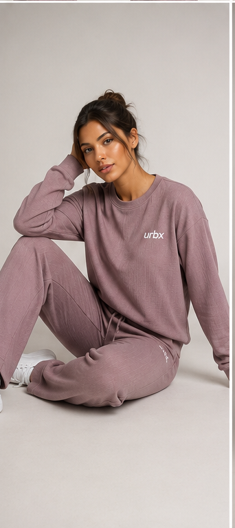 URBX Luxe Lounge Set Dusty Mauve - Seated Editorial View