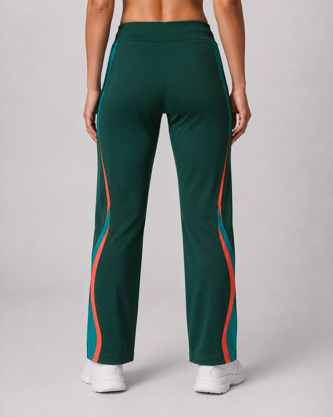 URBX Colour-Block Track Pants Forest Green – Back view 1