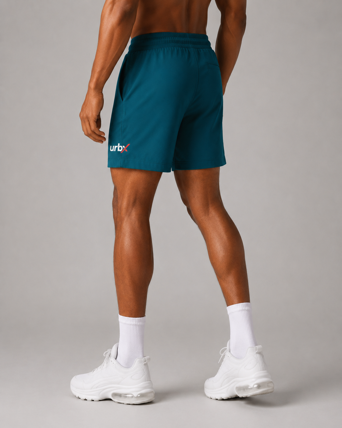 URBX Training Shorts Teal – Walking front angle