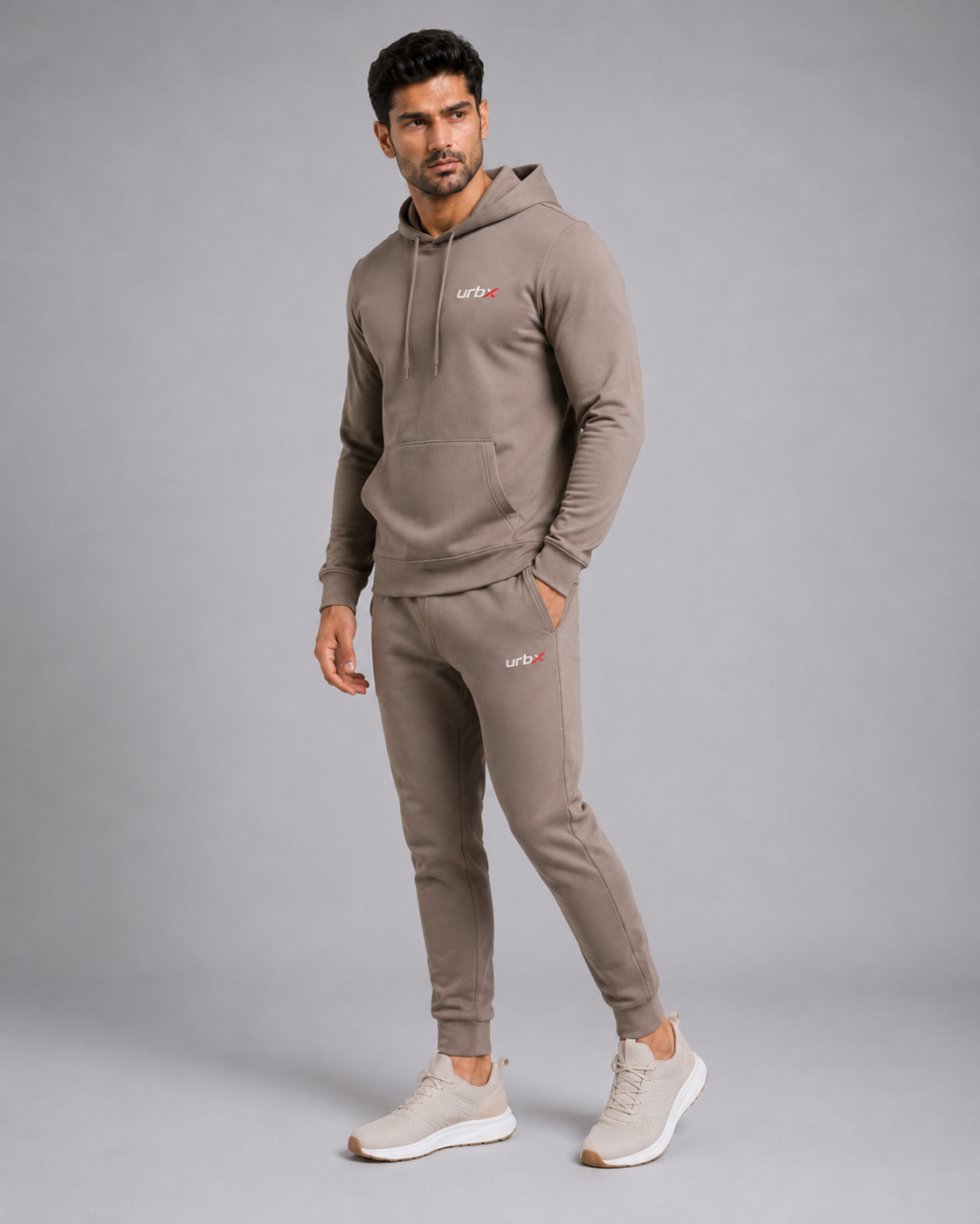 URBX Signature Tracksuit Mocha - Side Profile
