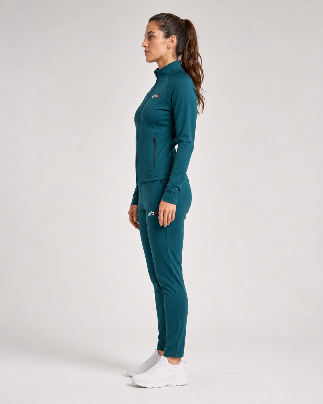 URBX Women Signature Tracksuit Deep Teal - Back Full Body