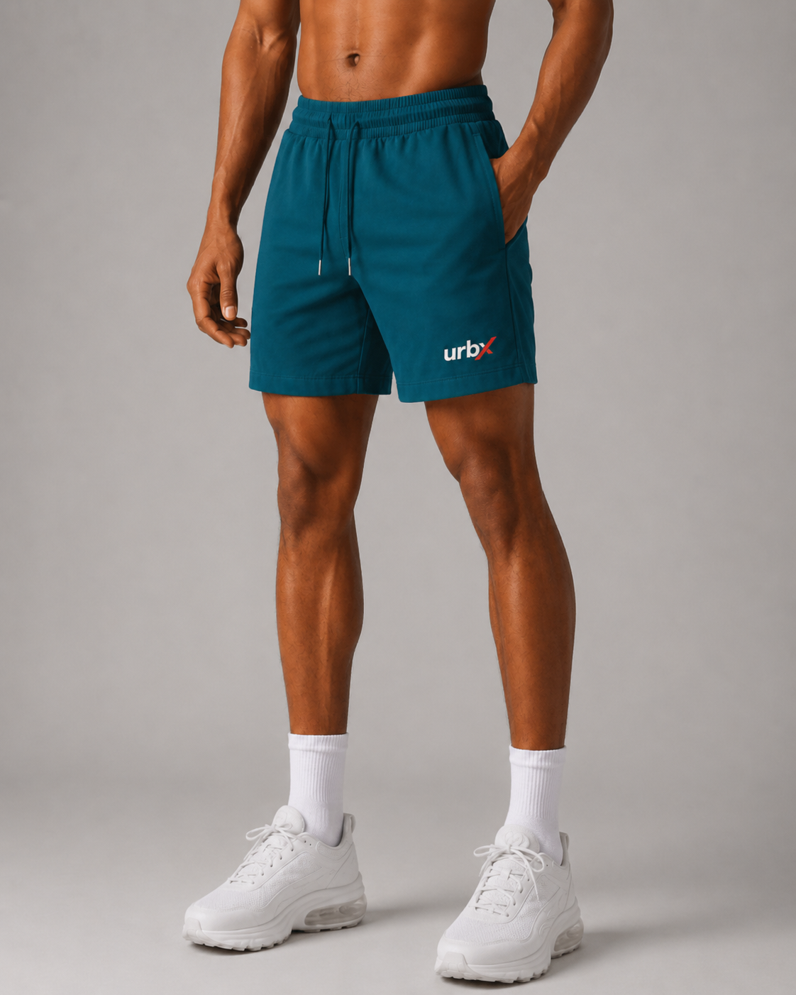 URBX Training Shorts Teal – Side view