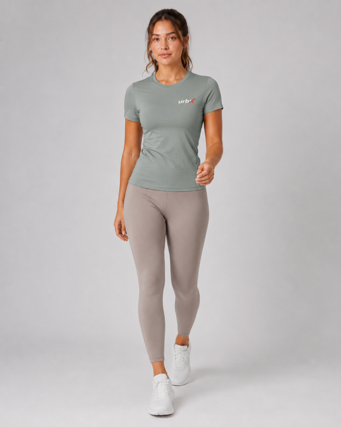 URBX Fitted Performance Tee Sage – Back view