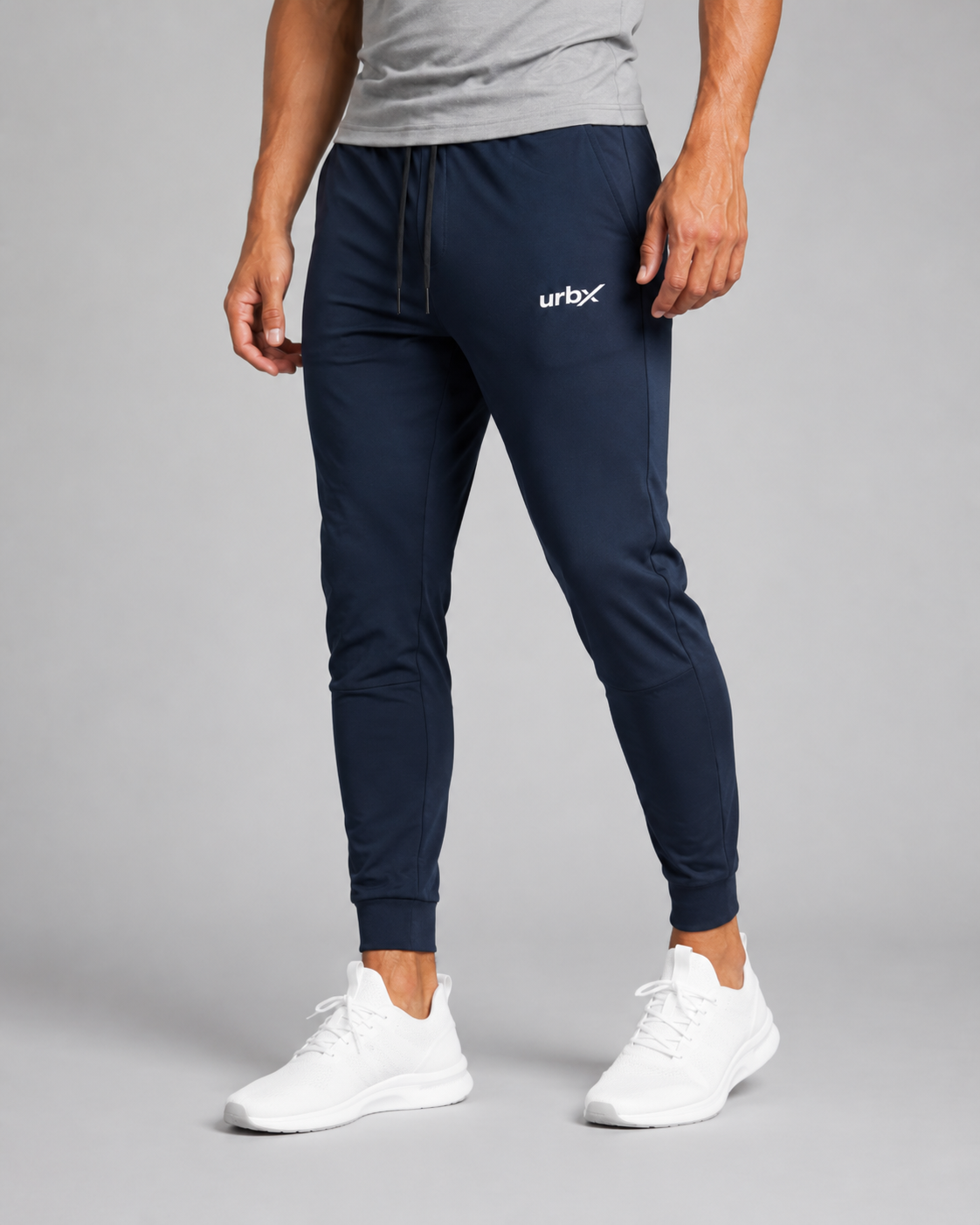 URBX Tapered Training Pants Navy - Three Quarter Front View